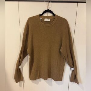 Selected Homme 100% Organic Cotton Men’s Tan Quilted Crewneck Size XL